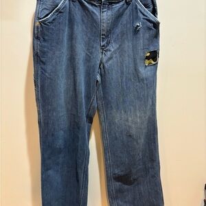 Old Navy Men's Vintage Painters Jeans Size 34x30 Reworked Loose Fit Distressed